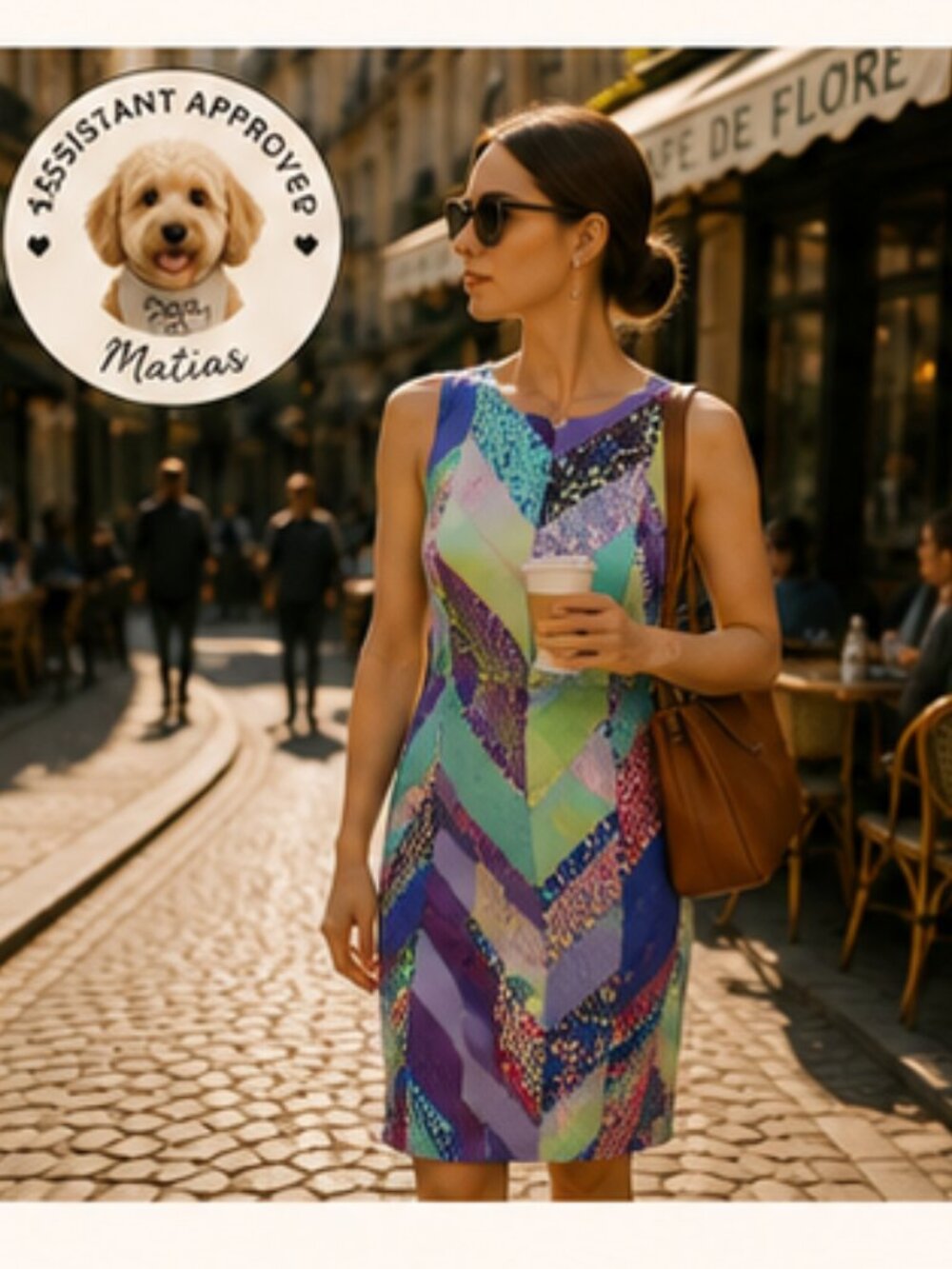 Summer Geometric Print Sheath Dress Cotton Stretch Racerback ~ Trina Turk ~ 6